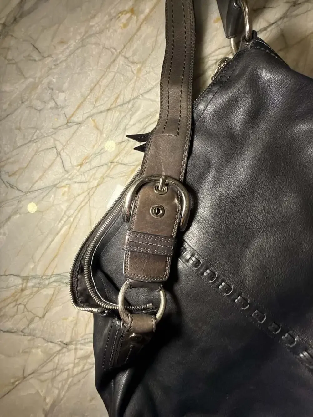 COACH SOHO F13108 Vintage Black Soft Leather Bag Large Hobo Shoulder Handbag